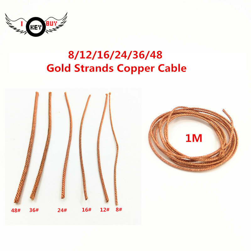 Cable de plomo para altavoz de 1M de longitud, Cable de cobre trenzado de 8/12/16/24/36/48 hebras, reparación DIY para Subwoofer de 6,5 ", 8", 10 ", 12", 15"