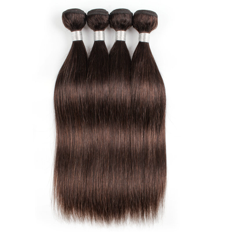 Kisshair color #2 fasci di capelli 3/4 pezzi capelli umani peruviani color marrone scuro senza grovigli da 10 a 30 pollici capelli di trama remy