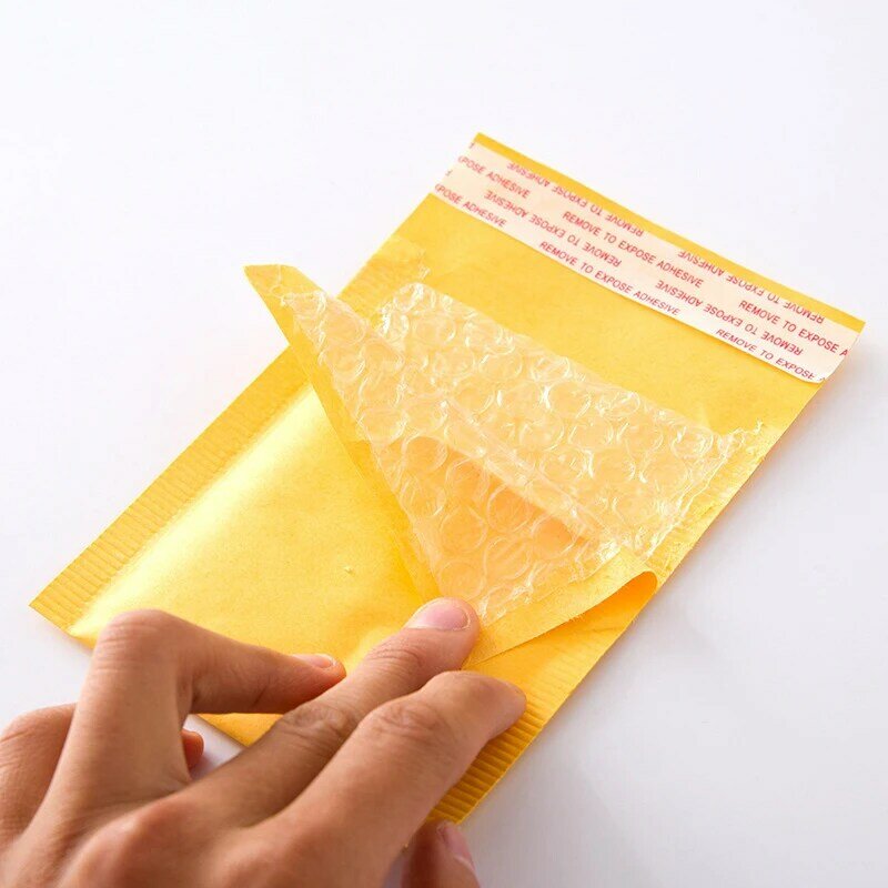 1pc ng Klebrigkeit Gelb Kraft Papier Blase Umschläge Taschen Schutz Tasche