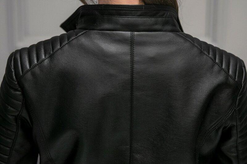 ผู้หญิง Faux หนังแจ็คเก็ตใหม่แฟชั่น Streetwear ฤดูหนาวสีดำ Blazer Zippers เสื้อรถจักรยานยนต์ Biker Overcoat