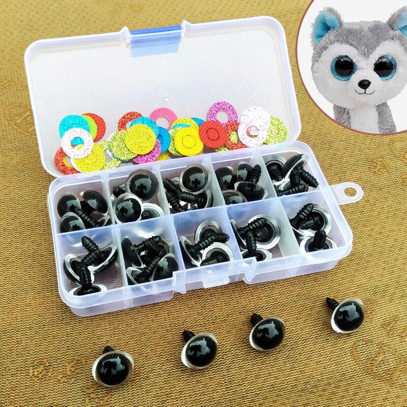 Occhi di bambola colorati in plastica di sicurezza da 16mm per giocattoli animali di peluche all'uncinetto bambole Crafty Amigurumi Eyes per accessori di peluche giocattolo