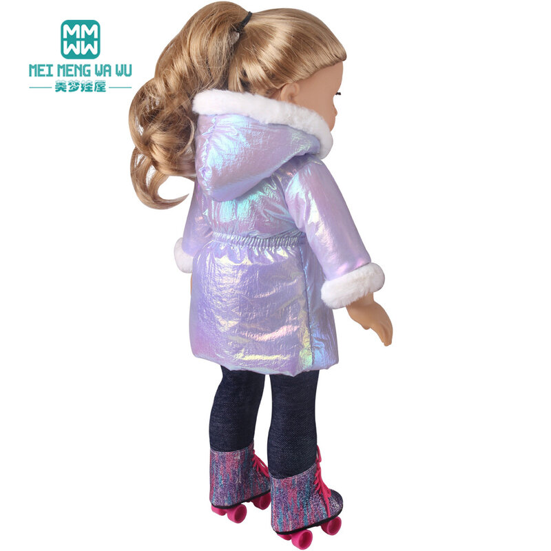 女の子のための人形の服,43cm,アメリカンドールのおもちゃ,ピンク,赤,白,紫の綿のジャケット,新しいコレクション
