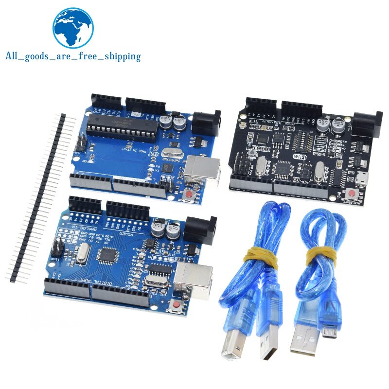 UNO R3 papan pengembangan ATMEGA328P CH340/Compatible kompatibel UNTUK Arduino dengan kabel R3/R4 UNO Proto Shield papan ekspansi