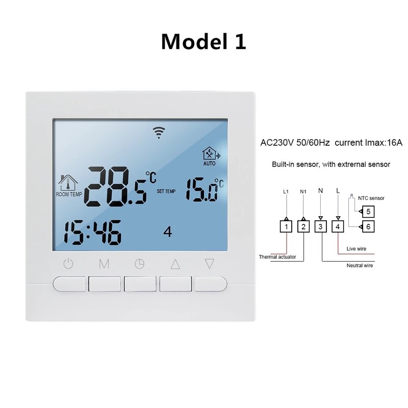 WiFi inteligentny termostat 16A elektryczna temperatura podgrzewania podłogowego termostat regulator temperatury kontrola pracy w Google Home Alexa