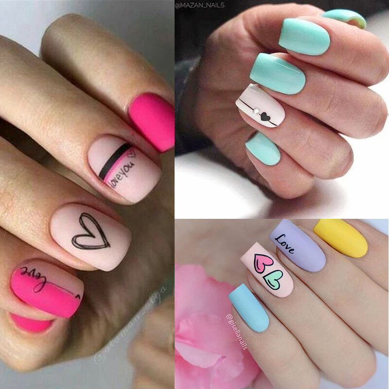 1 arkusz miłość angielskie litery wzór kwiatowy 3D naklejka do paznokci seksowna dziewczyna motyw wodna naklejka na paznokcie dekoracyjne naklejki manicure