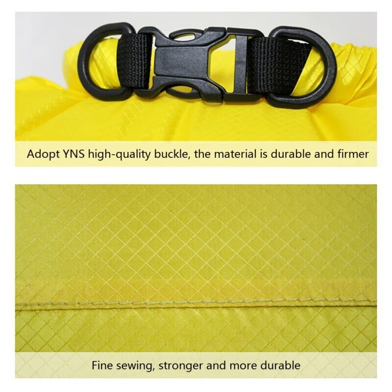 Сухая сумка 3/5/10/20/35L 30D, нейлоновый ультралегкий мешок для хранения одежды для плавания и дрифтинга, водонепроницаемый спортивный мешок для рафтинга и каякинга