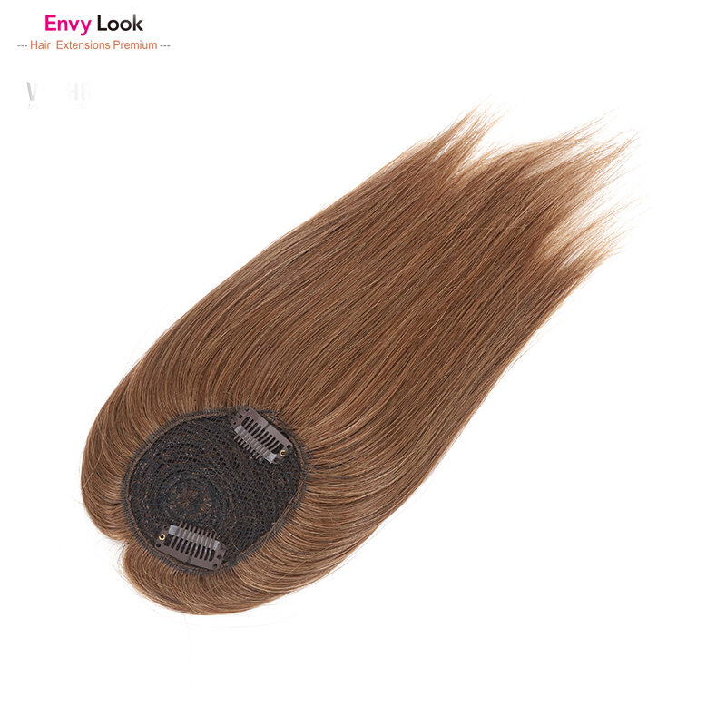 Envy look cabelo humano real densidade 150 para mulheres 10 polegadas grampo mono-in peça topper de cabelo