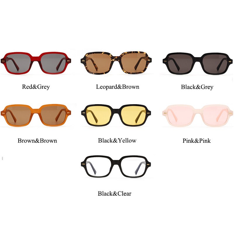 OEC CPO-gafas de sol cuadradas para hombre y mujer, lentes con montura pequeña, amarillas, Retro, con remache, UV400, O403