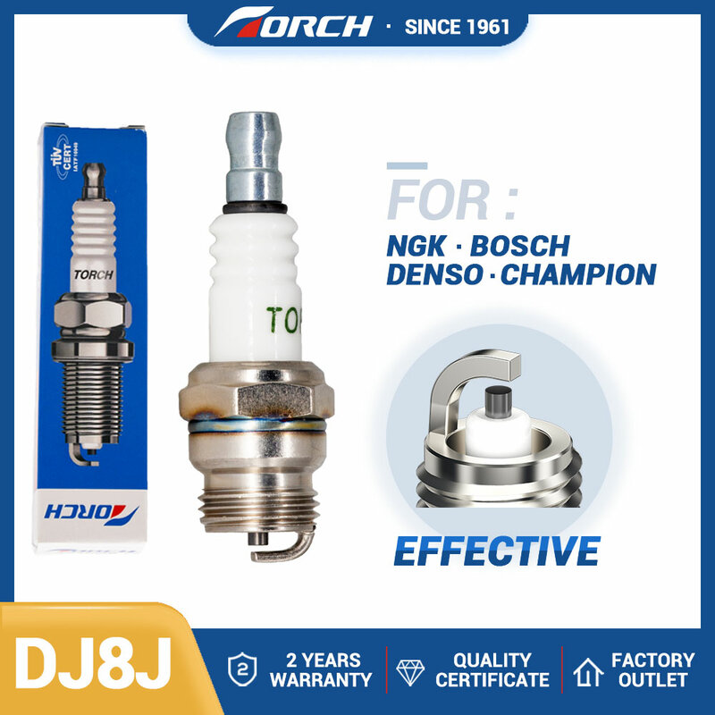 Zündung System Taschenlampe DJ8J Zündkerze für Kettensägen und Trimmer Ersetzt für Champion DJ8J 2956 BM6F