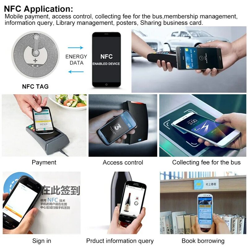 YiToo – autocollant NFC entièrement Compatible, étiquette intelligente inscriptible, 888 octets NTAG216, 13.56MHz ISO14443A, pour tous les téléphones intelligents NFC