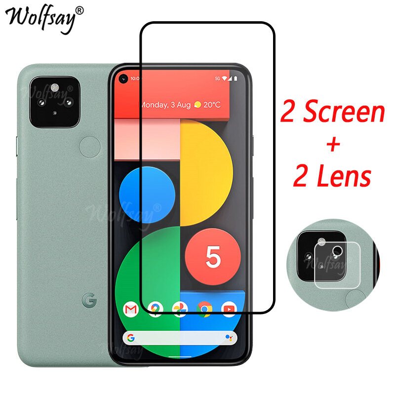 Full Cover Tempered Glass For Google Pixel 5 Screen Protector For Google Pixel 6 6A 7 Pro Camera Glass For Google Pixel 5 Glass