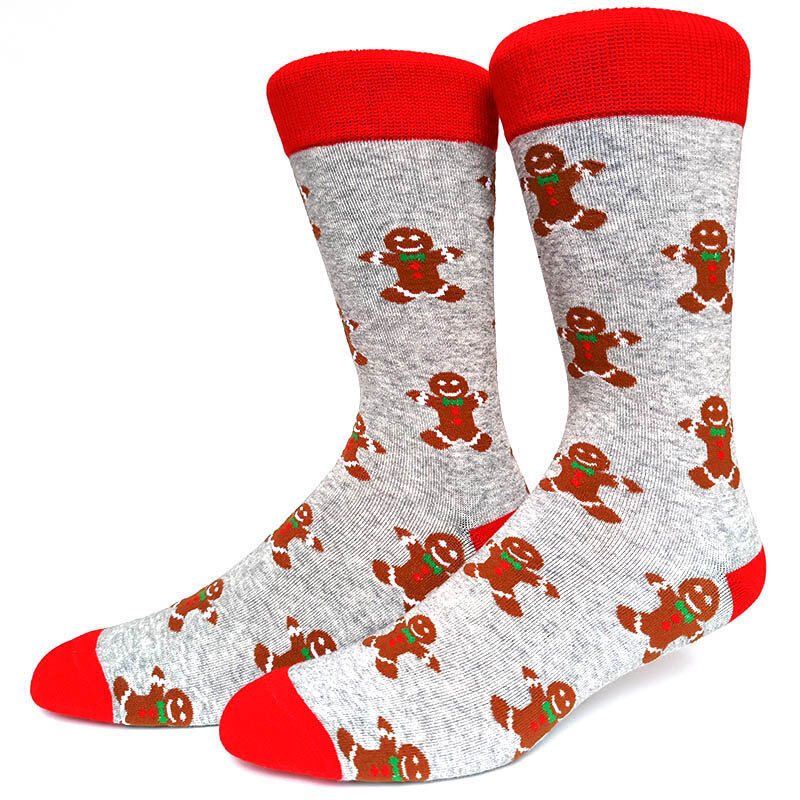 2024 Christmas Series Cartoon Socks Men Funny Christmas Tree Snowflake Elk Snow Cotton Happy Socks Man New Year Sokken Plus Size