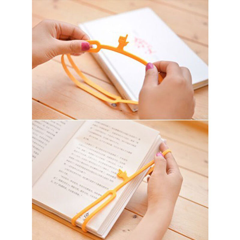 Creative Finger Shape Silicone Bookmark Environmental Protect Book Fixed Belt Notepad Memo Marker Bookmarking Office Stationery