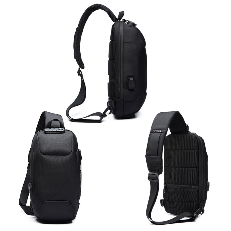 Fy Multifuncional Messenger Bags Crossbody Bag para Homens Anti-roubo Ombro Sling Peito Bag Pack Masculino Impermeável Curta Viagem 2021