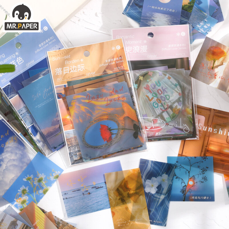 Sr. papel 4 projetos ins vento amor difusa série adesivo pacote projeto álbum diário decoração foto scrapbook adesivo pacote