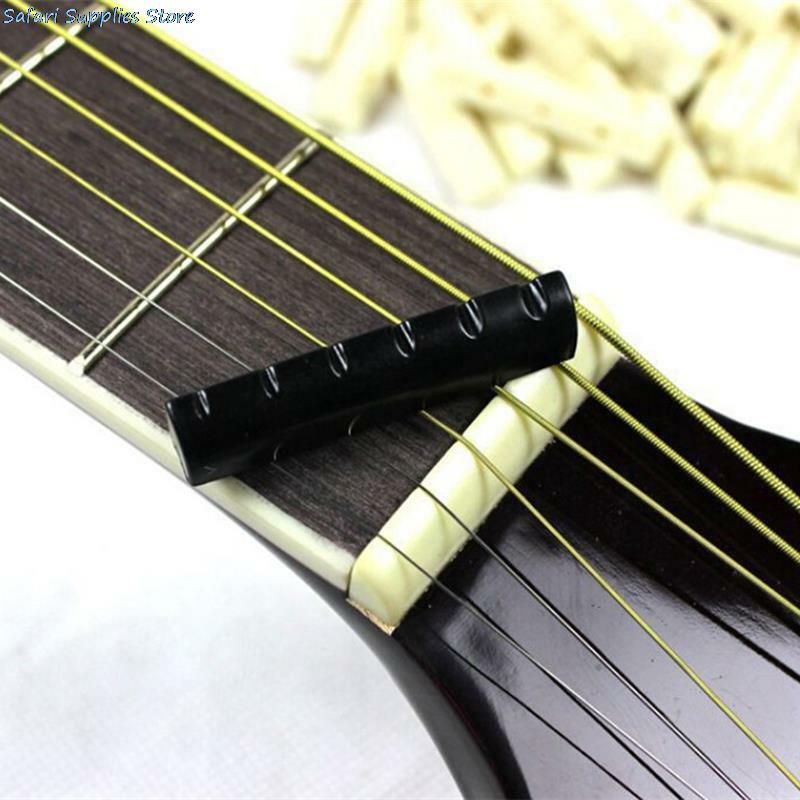 1 zestaw części do gitary 6 ciąg gitara klasyczna kości siodełko mostka i nakrętki kości słoniowej zestaw