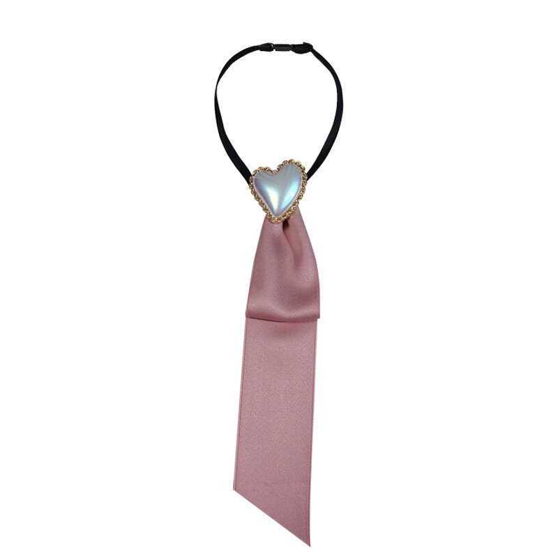 เกาหลี Handmade ริบบิ้นเน็คไทผู้หญิง Heart-Shaped Pearl Bow Tie แฟชั่น Luxulry เครื่องประดับเสื้อ Cravat อุปกรณ์เสริมแฟชั่น