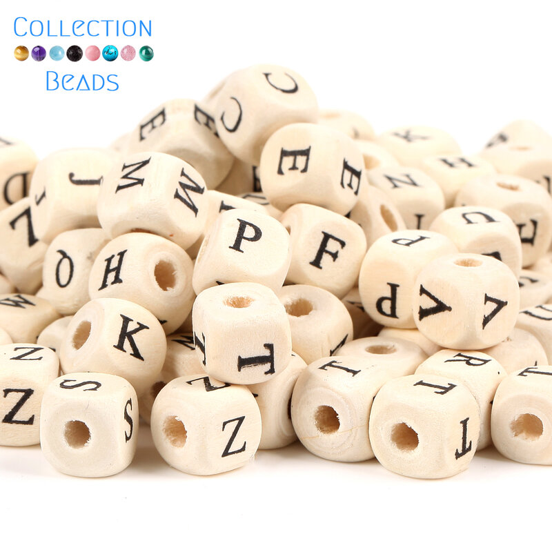50-200 sztuk naturalne mieszane drewniane alfabet literowy luźne koraliki przekładki koraliki dla DIY bransoletka tworzenia biżuterii akcesoria do rękodzieła