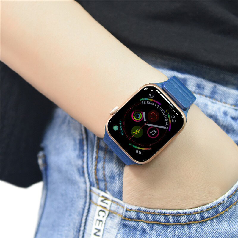 Cinghia per apple watch band 42 millimetri 38 millimetri 44 millimetri 40 millimetri correa iwatch 5 4 3 2 laccio di Cuoio braccialetto magnetico apple watch 4 Accessori