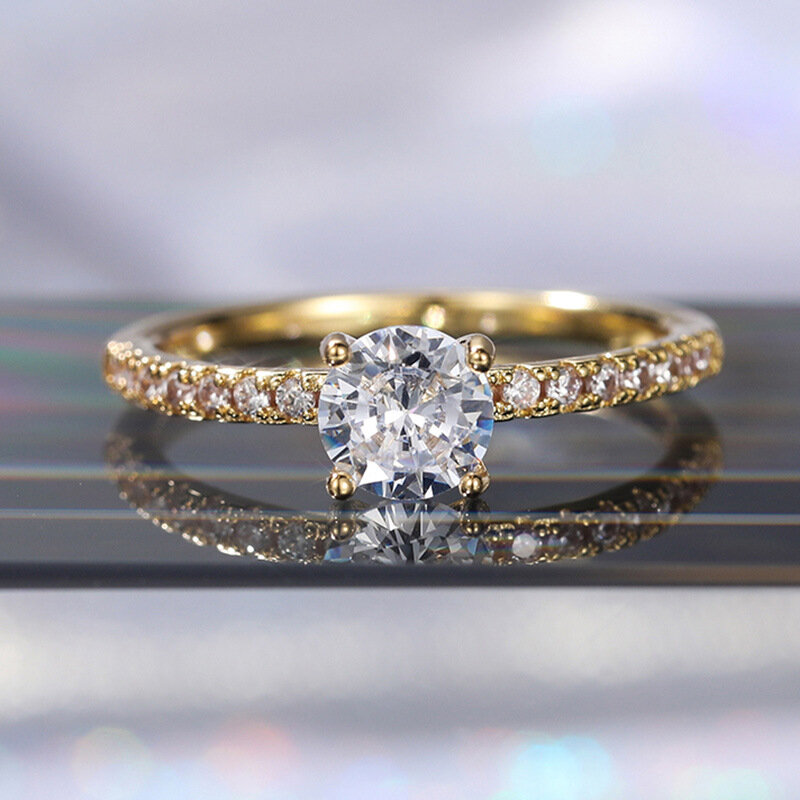 Cincin Jari Cincin Pernikahan Klasik untuk Wanita 925 Perak Murni Kelas Tinggi AAA Batu Zirkon Perhiasan Pesta Menawan