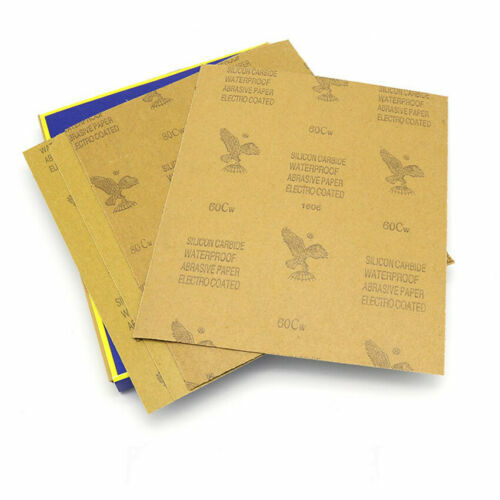 Papier abrasif convertissant imperméable, papier abrasif sec, support, grain 80-2000, vernis, 5 feuilles