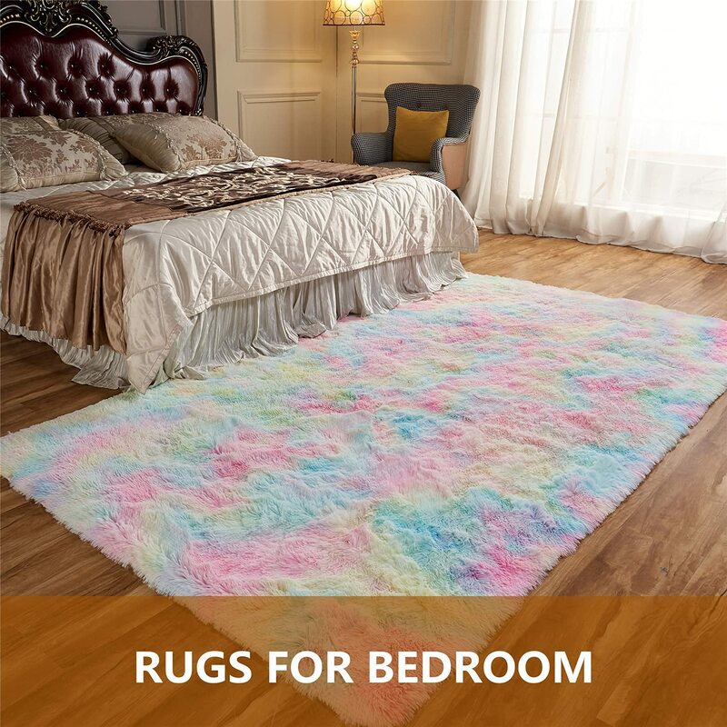 Alfombra peluda súper suave, alfombras mullidas para dormitorio, alfombras modernas para interiores, alfombras peludas para sala de estar, alfombras de piso para niños