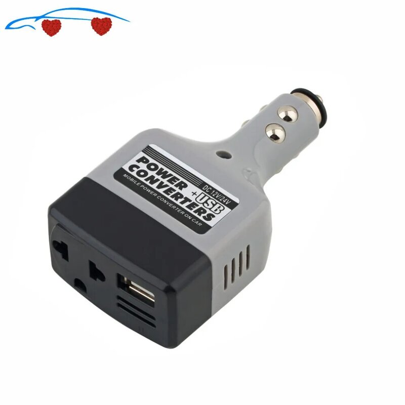 1Pcs DC 12V to AC 220V Auto Car Power Converter Inverter Adapter Charger With USB Charge