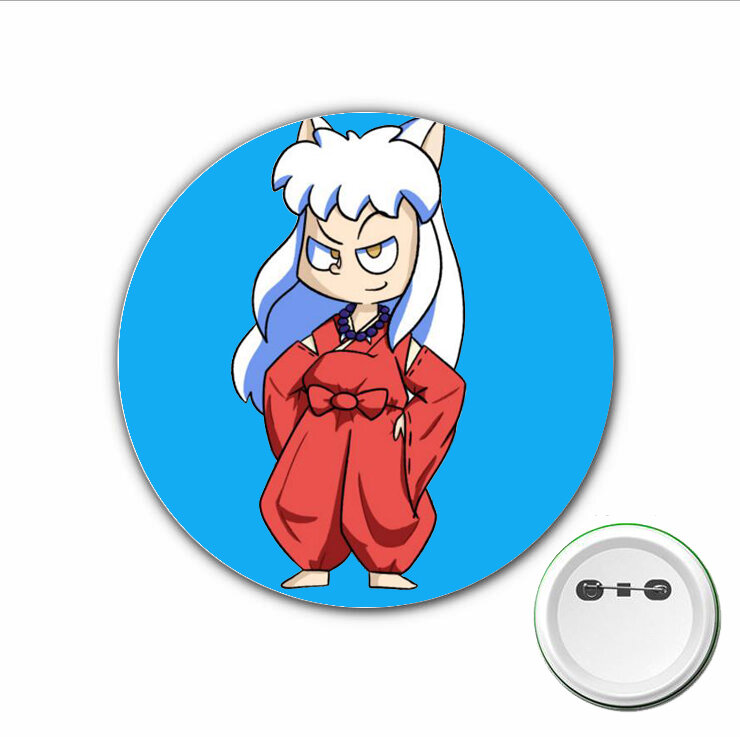 Insignia de Cosplay de anime Inuyasha, alfileres de dibujos animados, broche para accesorios de ropa, mochilas, bolsos, insignias de botón, 3 piezas