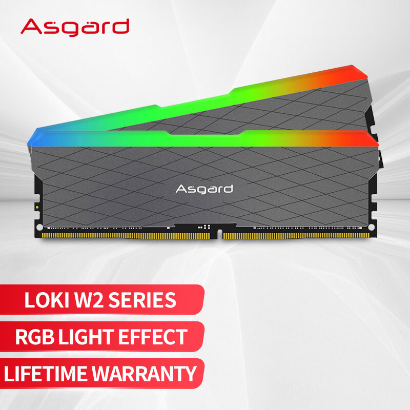 Asgard-Dual Channel RGB Desktop Memory Ram, DDR4, 8GB x 2, 16GB x 2, 3200MHz, PC4-25600, 1.35V, W2 Series, RGB