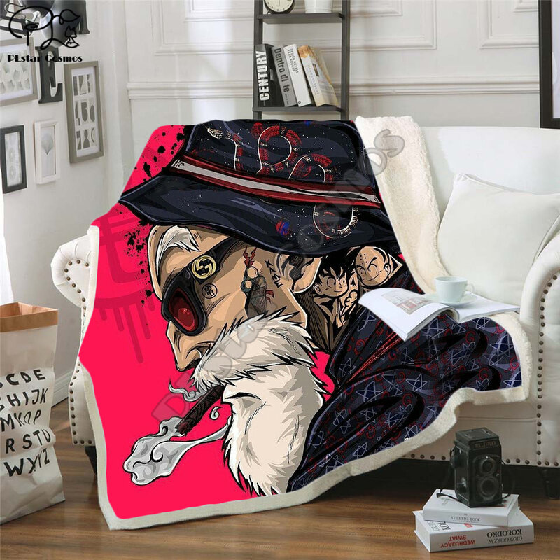 Più nuovo Anime 3D stampato Sherpa coperta divano copripiumino da viaggio biancheria da letto Outlet velluto peluche coperta in pile 04