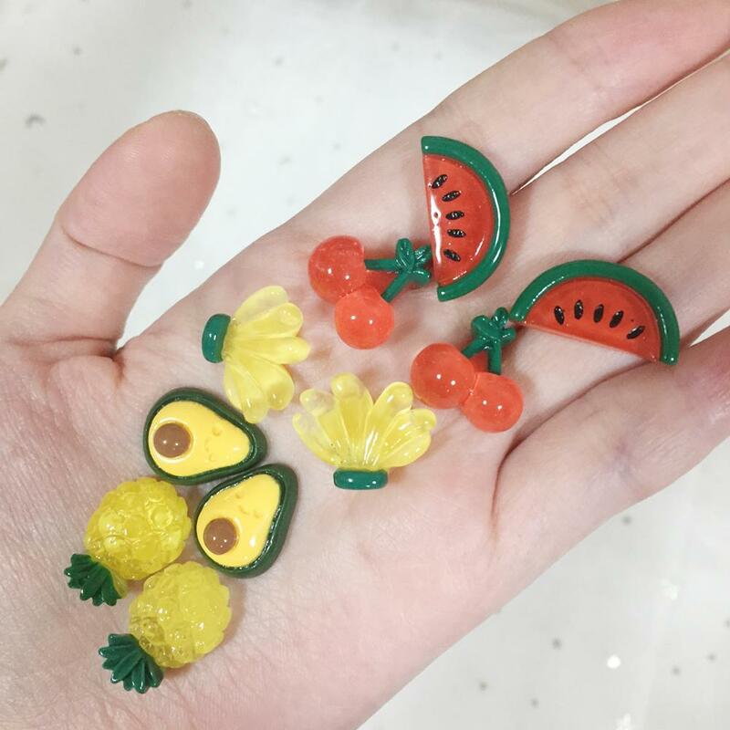 Pendientes de Clip para niña y niño, aretes con forma de flor, helado, fruta, joyería para la oreja, alfileres para la oreja, accesorios para la oreja sin agujero