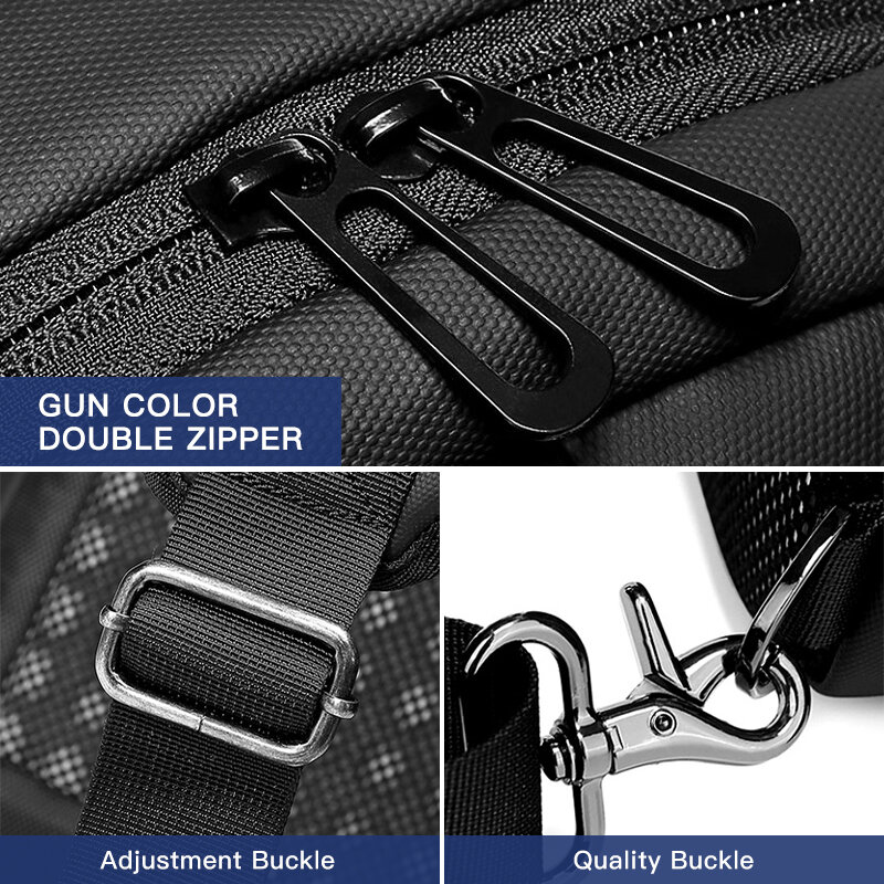 OZUKO الرجال USB شحن حقيبة الكتف الذكور مقاوم للماء رسول حقائب كروسبودي عالية الجودة الرجال رحلة قصيرة 9.7 "باد حقيبة رافعة