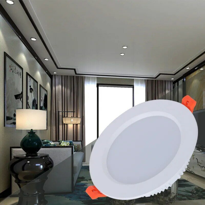 สีขาวสีดำดาวน์ไลท์ LED 3W 5W 7W 9W 12W 15W 18W อลูมิเนียมโคมไฟ LED โคมไฟห้องนอนห้องครัวในร่ม Led ลงแผ่นเรืองแสง