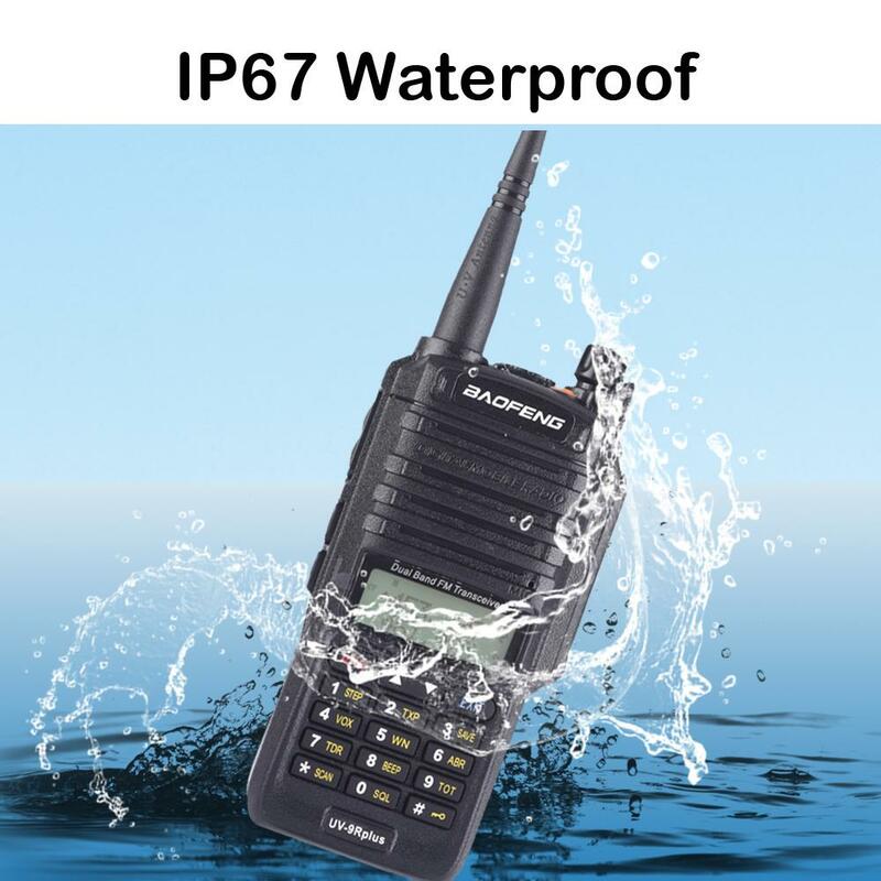 Walkie-talkie baofeng de alta potência, 10w, UV-9R plus, com rádio de duas vias, 10km, 4800mah walkie-talkie ip67 uv 9r plus, walkie-talkie à prova d'água, atualizado