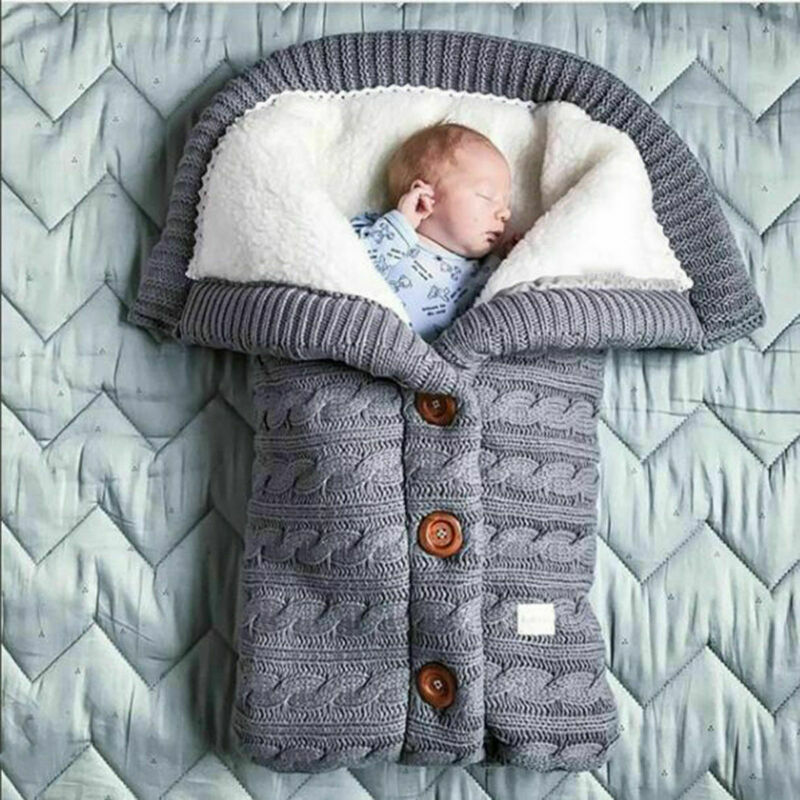 Neue Neugeborenen Baby Stricken Häkeln Swaddle Wrap Swaddling Decke Warme Schlafsack Heißer Verkauf