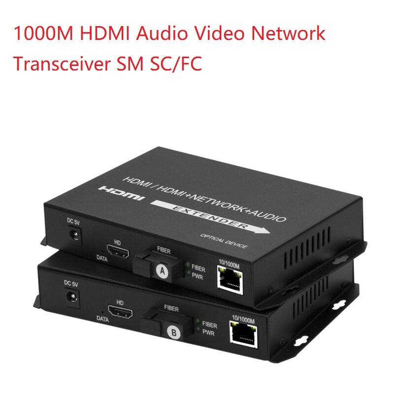 1 paio HDMI Gigabit/1000M terminale ottico Audio e Video di rete 20KM convertitore ricetrasmettitore in fibra HDMI fibra extender1920X1080
