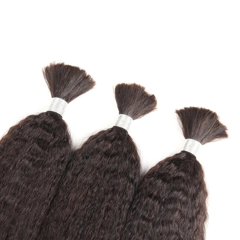 Монгольские курчавые прямые человеческие волосы оптом для плетения Yaki, прямые человеческие плетеные волосы оптом, волосы без плетения, 1 шт./лот для женщин