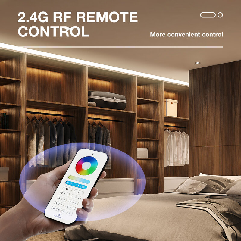 Gledopto zigbee 3.0 inteligente rgbcct led luz de tira de três botões chave controlador kit compatível com tuya app/voz/controle remoto