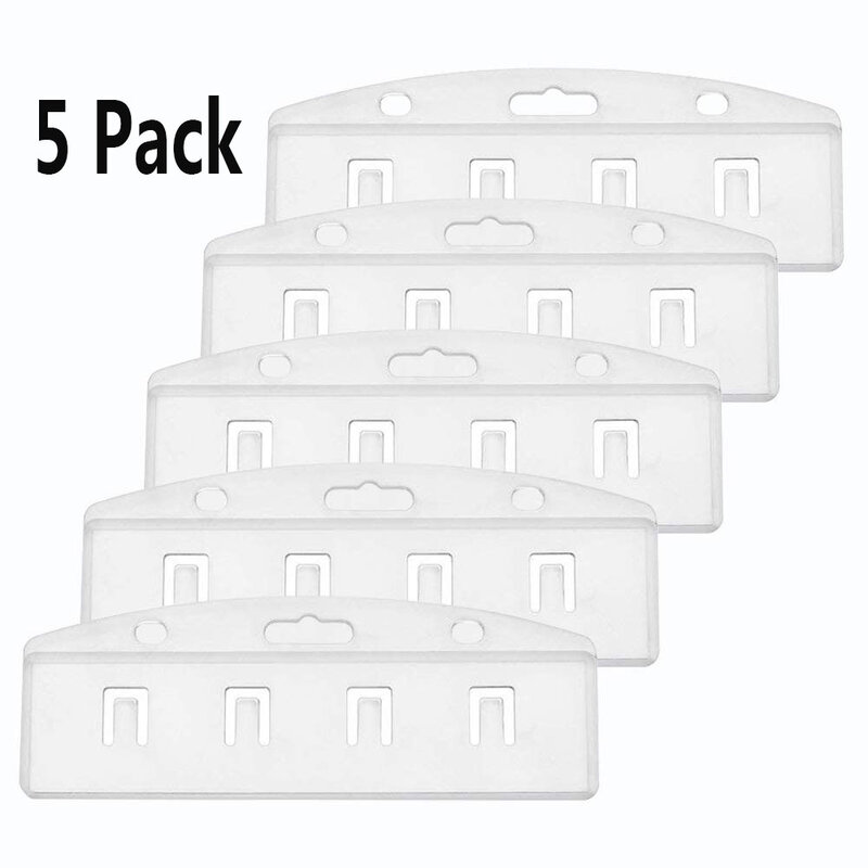 XRHYY упаковка из 5 горизонтальных держателей для карт, для прокрутки удостоверений, Матовый Жесткий Поликарбонат, прозрачный пластик