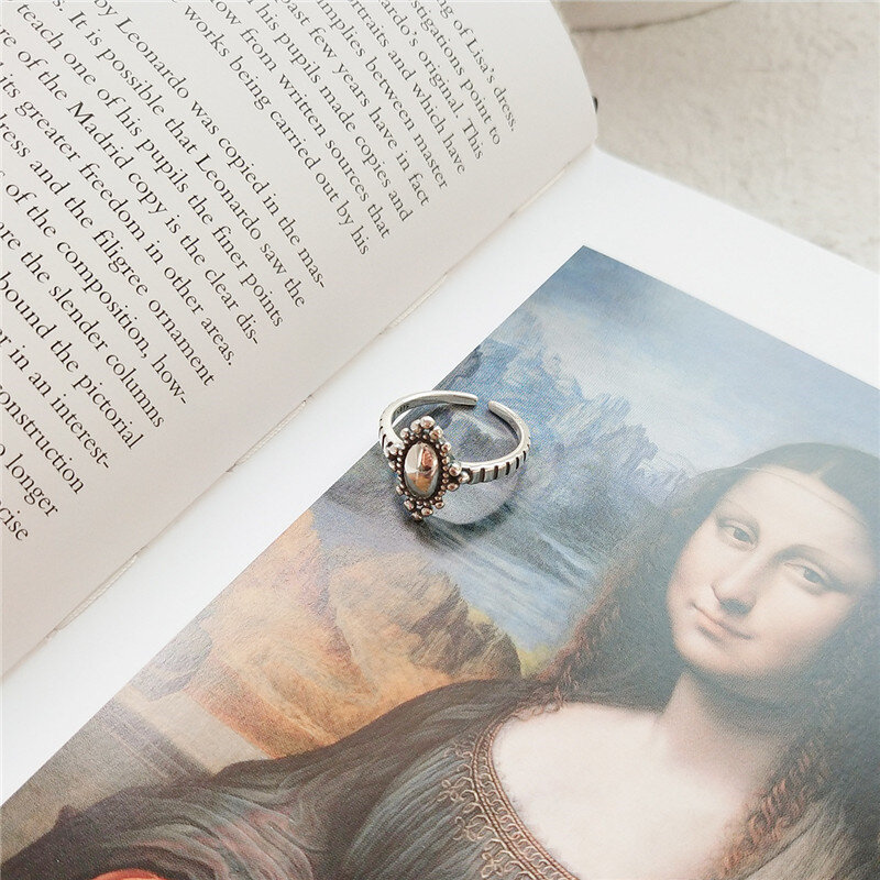 Кольцо женское из настоящего серебра 925 пробы, регулируемое, минималистичное, овальное, элегантное, с зеркалом, 2020