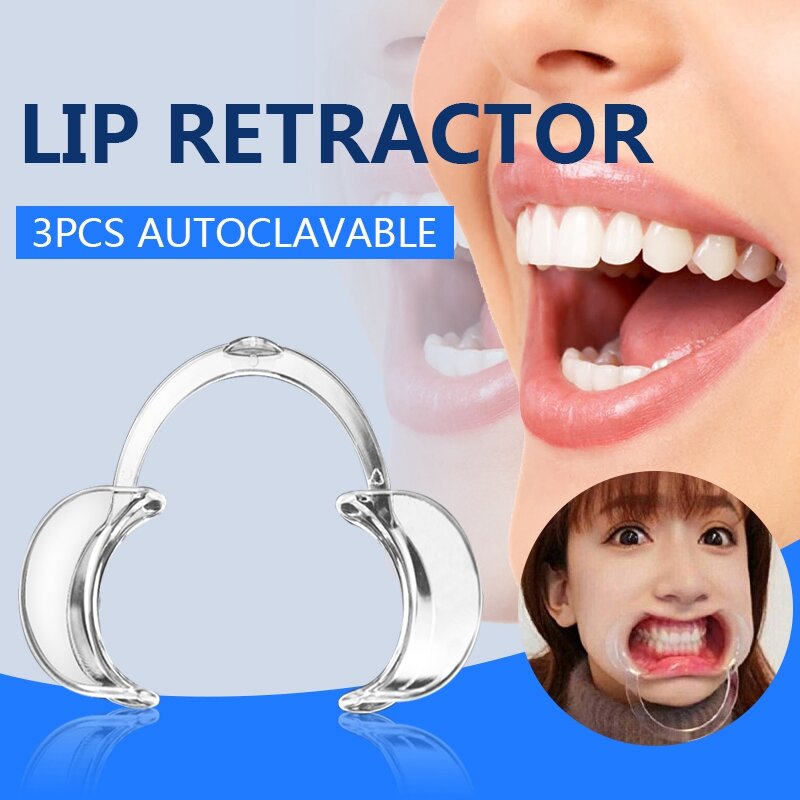 3Pcs Autoclavable Gigi Pemutih Gigi Lip & Cheek Retractor Gigi Mulut Pembuka Ulangi Penggunaan, S