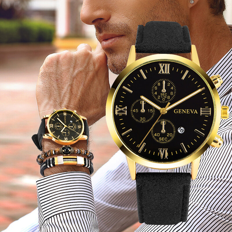 Männer Uhren Armband Geschenk Set Edelstahl Band Quarz Uhren für Männer Casual Business Armbanduhr Geschenk Box Reloj Hombre