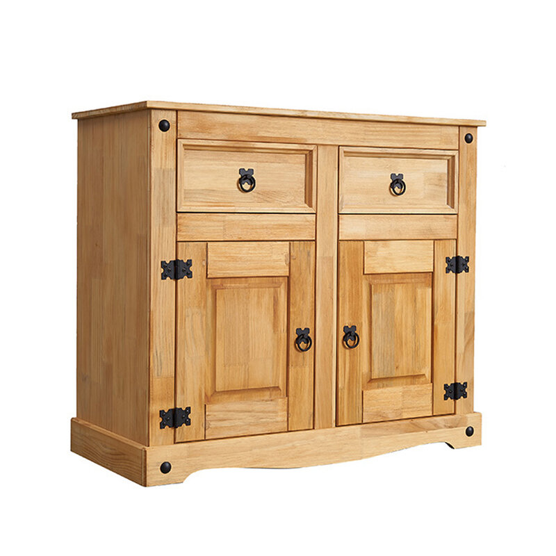 Panana wysokiej jakości salon kredens 2 drzwi 2 szuflady solidne drewno sosnowe sypialnia stojak na tv 91x42x80cm szybka dostawa