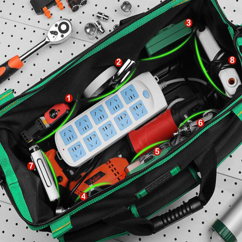 Multifunctional Tool Bag Size 16 18 20 23 Oxford Cloth Wide Mouth Electrician Special Tool Bag Waterproof Portable Tool Bag