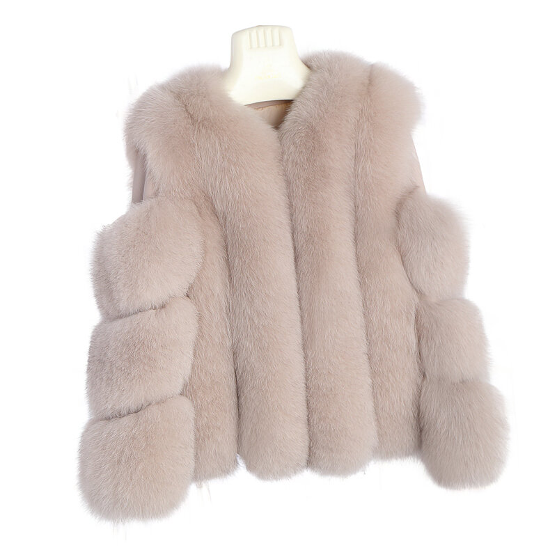 Harppihop* new arrival women winter thick fur coat real fox fur vest high quality fox waistcoat fur gilet