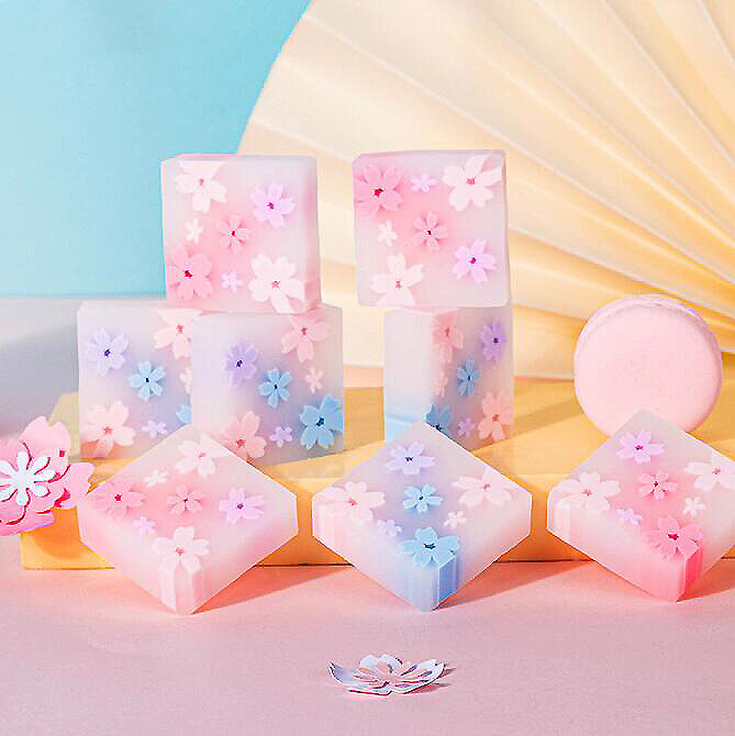 1 PC Square Cherry Blossom Pattern Eraser Exquisite Beautiful School Office Writing Accessories(ss-588)