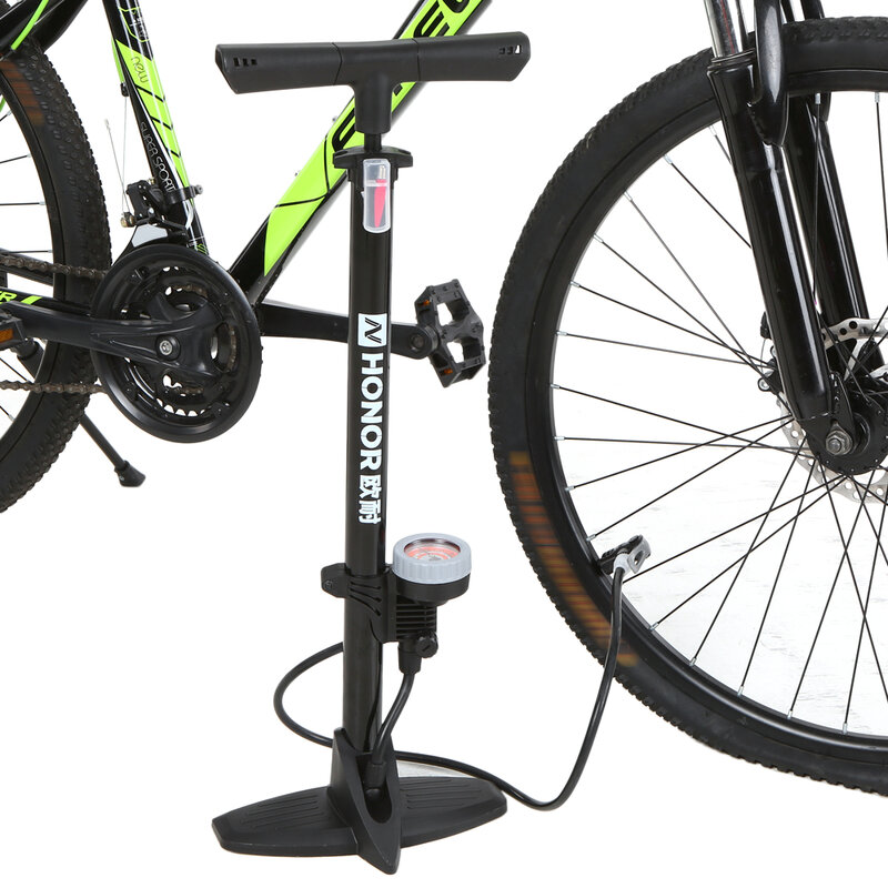 Pompe à pied pour vélo avec jauge 170PSI pompe haute pression avec manomètre vélo pneu gonfleur accessoires pour vélo