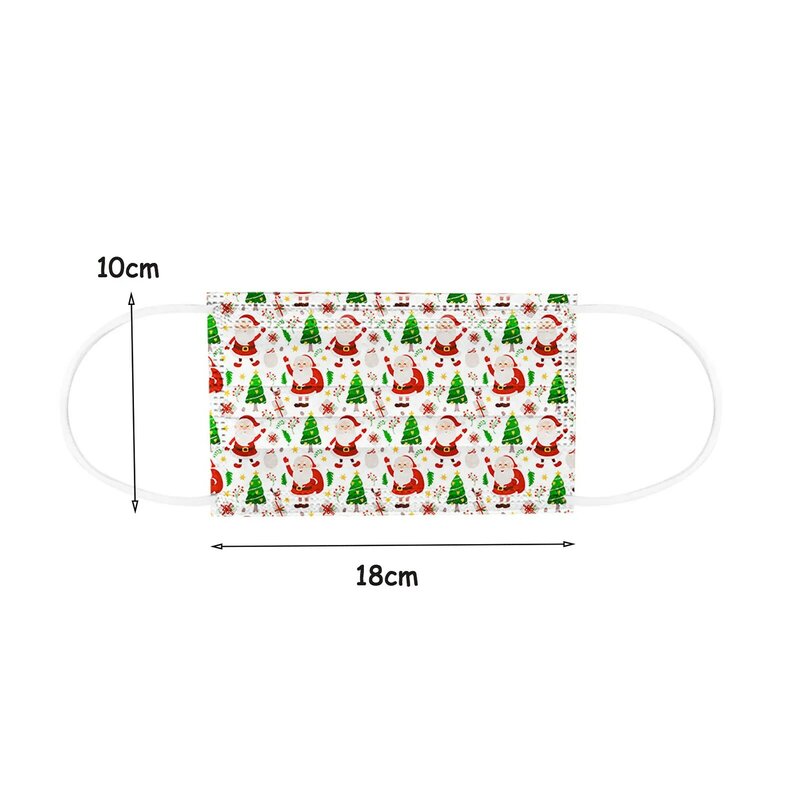Fast Delivery Máscara 10/40/50/100PCS Adult Woman Disposable Christmas Cartoon 3Ply Protective Face Mask Bandage Within 24 Hours