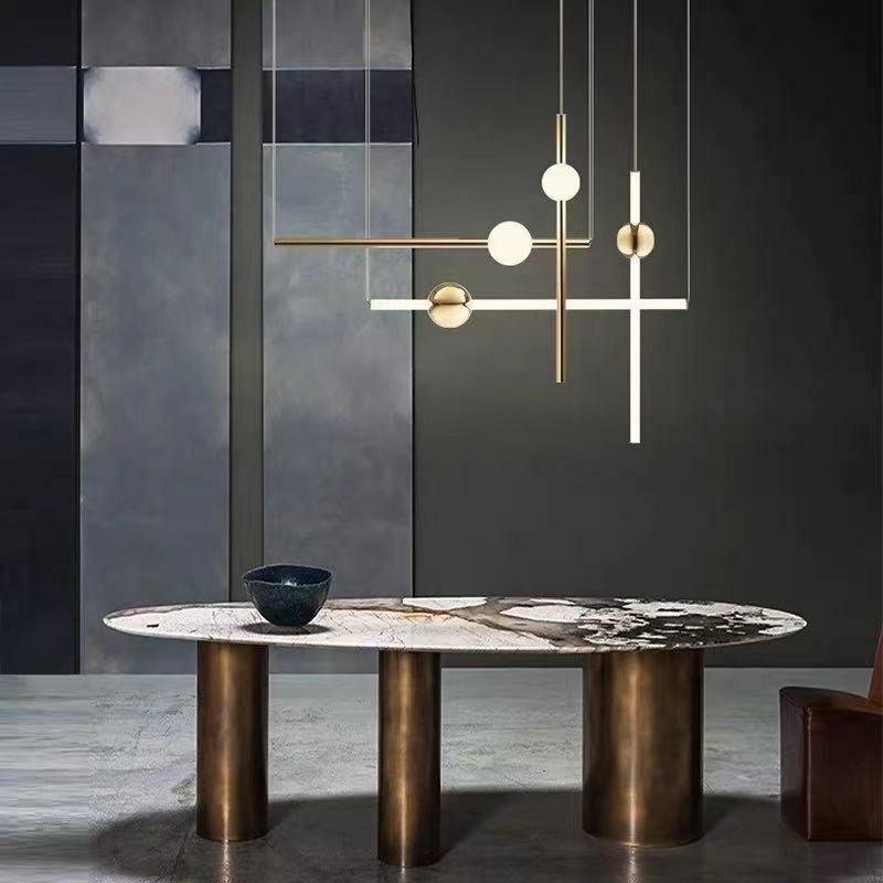 Lampadario combinato in vetro nordico soggiorno sala da pranzo bar camera da letto creativa moderna minimalista comodino lampade in metallo