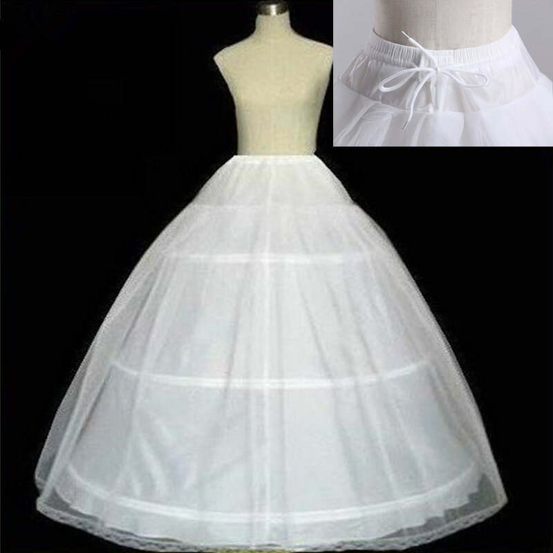 High Quality White 3 Hoops Petticoat Crinoline Slip Underskirt For Wedding Dress Bridal Gown In Stock 2020